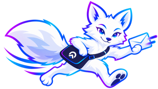 Nito running with an envelope and messenger bag